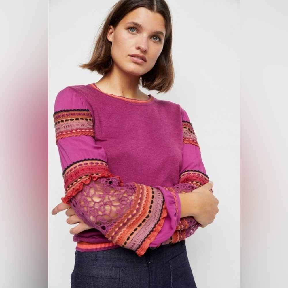 Anthropologie Blank London Emeryl Lace Pullover